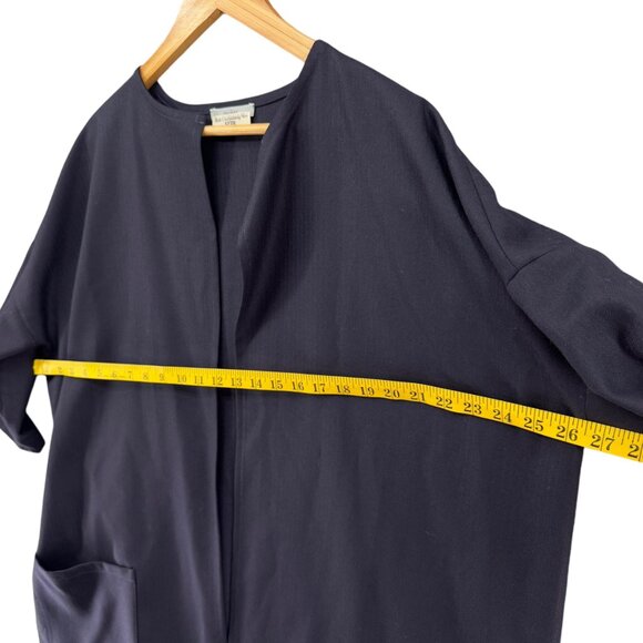 Chic Navy Women's wool open front jacket - Picture 10 of 12